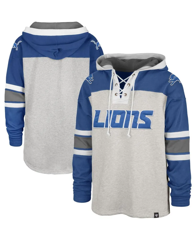 Men's Buffalo Bills '47 Heather Gray Gridiron Lace-Up Pullover Hoodie