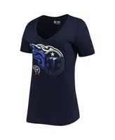 Women's New Era Navy Tennessee Titans Ink Dye Sideline V-Neck T-shirt