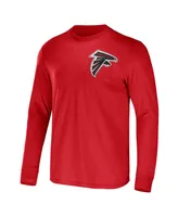 Men's Nfl x Darius Rucker Collection by Fanatics Red Atlanta Falcons Team Long Sleeve T-shirt