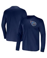 Men's Nfl x Darius Rucker Collection by Fanatics Navy Tennessee Titans Team Long Sleeve T-shirt