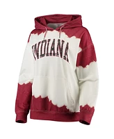 Women's Gameday Couture White, Crimson Indiana Hoosiers For the Fun Double Dip-Dyed Pullover Hoodie