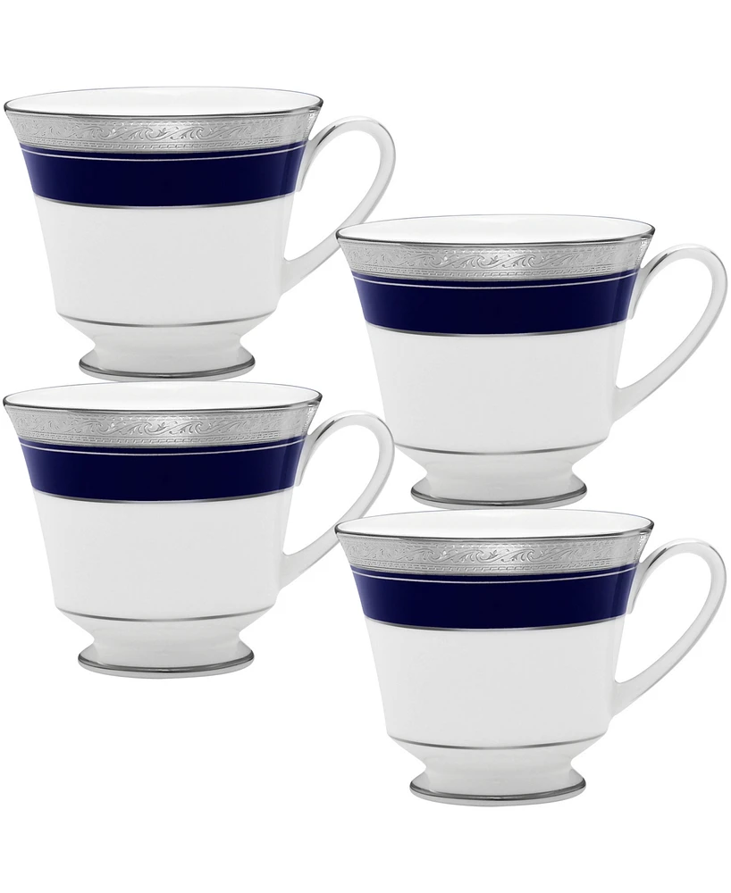 Noritake Crestwood Cobalt Platinum Set of 4 Cups, Service For 4