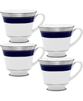 Noritake Crestwood Cobalt Platinum Set of 4 Cups, Service For 4