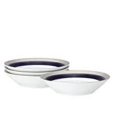 Noritake Crestwood Cobalt Platinum Set of 4 Fruit Bowls, Service For 4