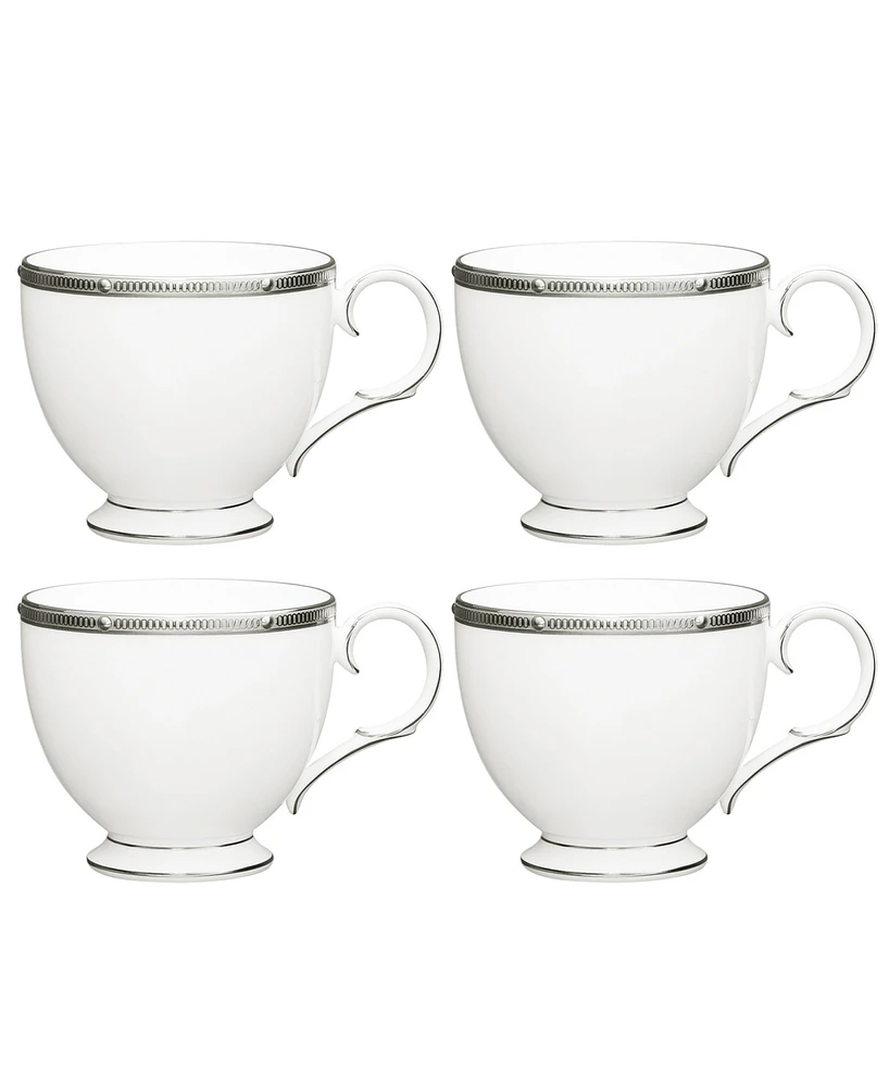 Noritake Rochelle Platinum Set of 4 Cups, Service For 4