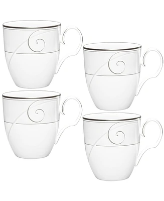 Noritake Platinum Wave Set of 4 Mugs, Service For 4