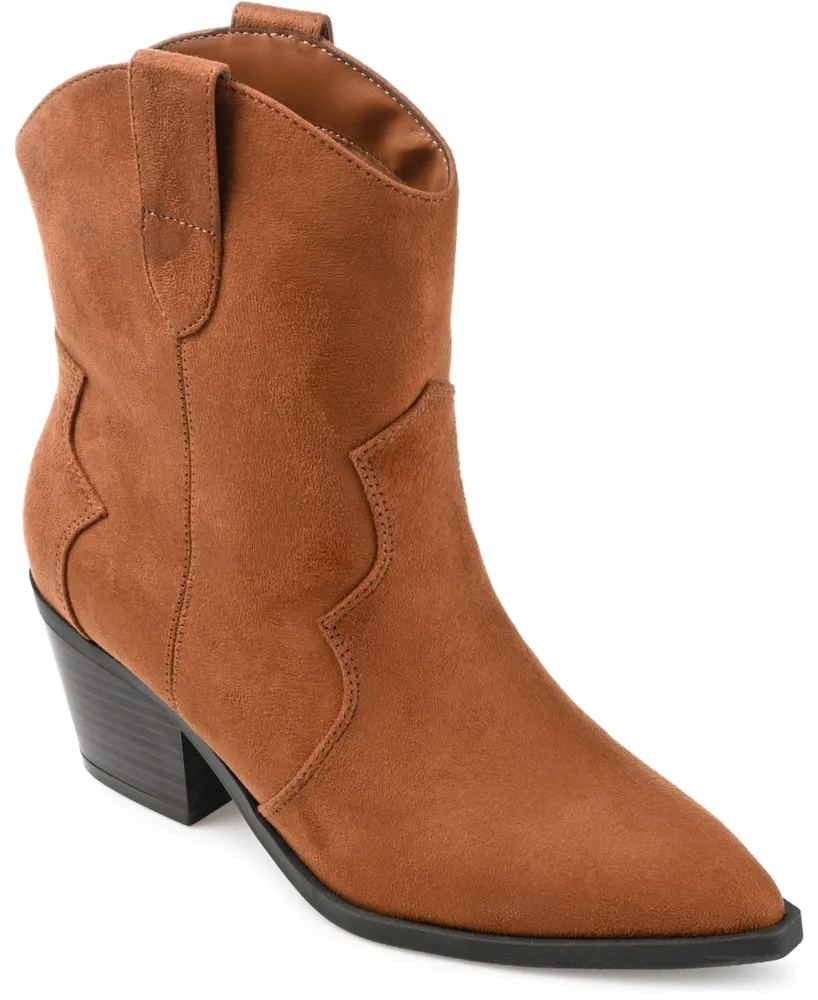 Journee Collection Women's Becker Western Block Heel Booties