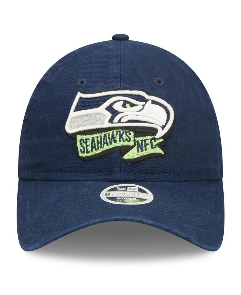 Women's New Era College Navy Seattle Seahawks 2022 Sideline Adjustable 9TWENTY Hat