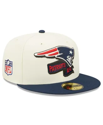 Men's New Era Cream, Navy England Patriots 2022 Sideline 59FIFTY Fitted Hat