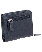 Mancini Women's Pebbled Collection Rfid Secure Mini Clutch Wallet