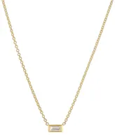 Zoe Lev Diamond Baguette Pendant Necklace (1/10 ct. t.w.) in 14k Gold, 16" + 2" extender