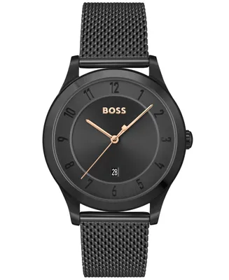 Boss Men's Purity Ionic Plated Black Steel Bracelet Watch, 41mm