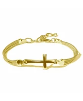 Macy's Cross Bracelet in Silver Plate or 18k Gold Plate