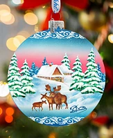 G.DeBrekht Winter Moose Family Ball Holiday Ornament