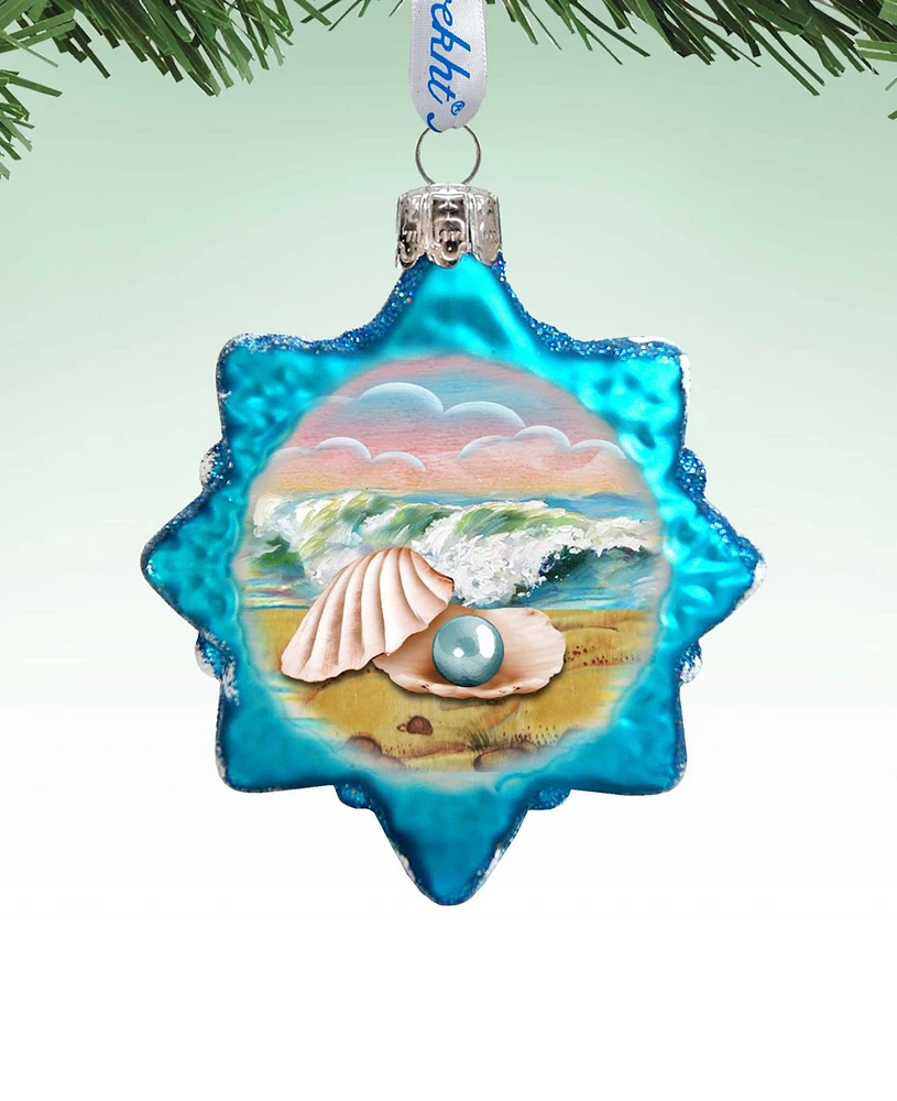 Designocracy Pearl Shell Mercury Holiday Ornament