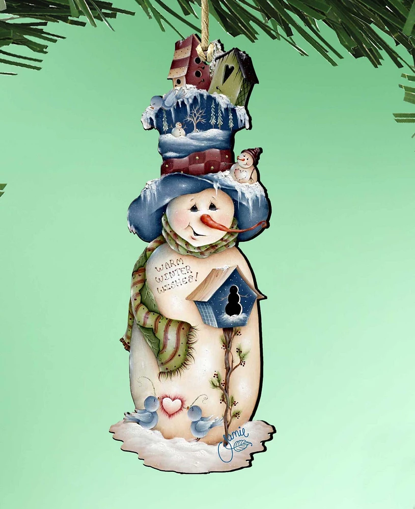 Designocracy Freezing Frank Holiday Ornaments, Set of 2