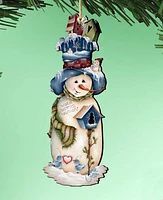 Designocracy Freezing Frank Holiday Ornaments, Set of 2