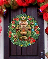 Designocracy Nutcracker's Wreath Gift Holiday Door Decor