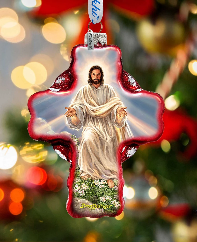 G.DeBrekht Jesus Resurrections Icon Cross Holiday Ornament