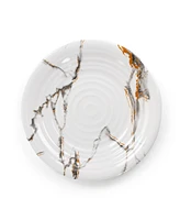 Elama Glossy Silvana 12 Piece Lightweight Melamine Dinnerware Set, Service for 4
