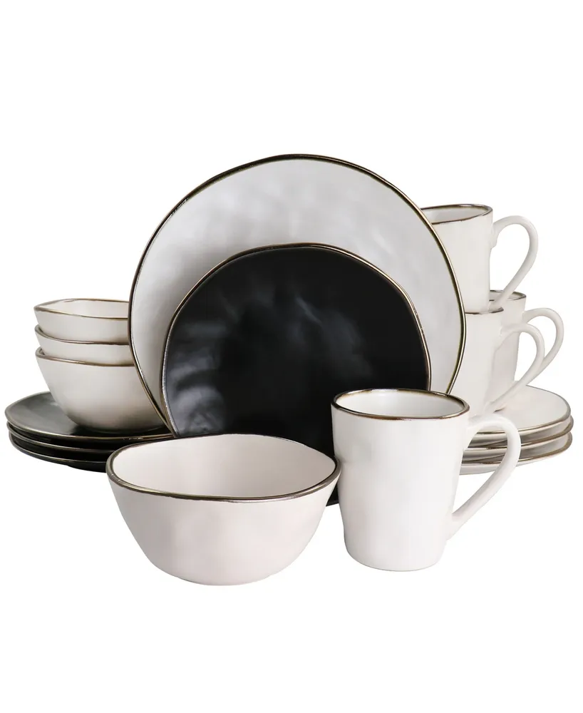 Elama Andres Mixed 16 Pc. Stoneware Dinnerware Set, Service for 4