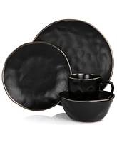 Elama Textured, Uneven Dimpled Design Emilio 16 Piece Stoneware Dinnerware Set, Service for 4