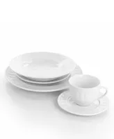 Elama Country Kitchen Solid 20 Piece Porcelain Dinnerware Set, Service for 4