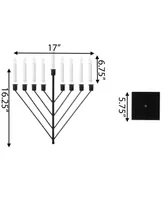 9 Branch Electric Chabad Judaic Chanukah Menorah with Led Candle Design Candlestick