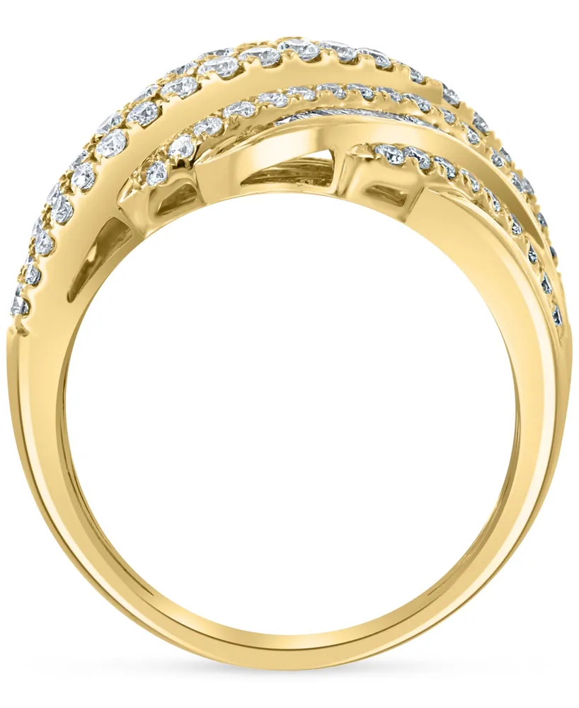 Effy Diamond Baguette & Round Diagonal Multirow Ring (1-5/8 ct. t.w.) in 14k Gold