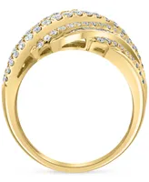 Effy Diamond Baguette & Round Diagonal Multirow Ring (1-5/8 ct. t.w.) in 14k Gold