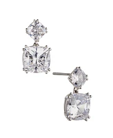 Eliot Danori Cushion Cut Drop Earring Silver-Tone - Silver