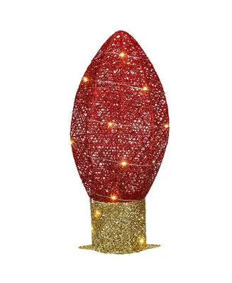 National Tree Company 20" Pre-Lit Red Christmas Light Bulb Decoration