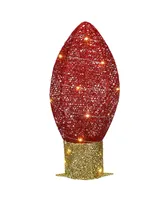 National Tree Company 20" Pre-Lit Red Christmas Light Bulb Decoration