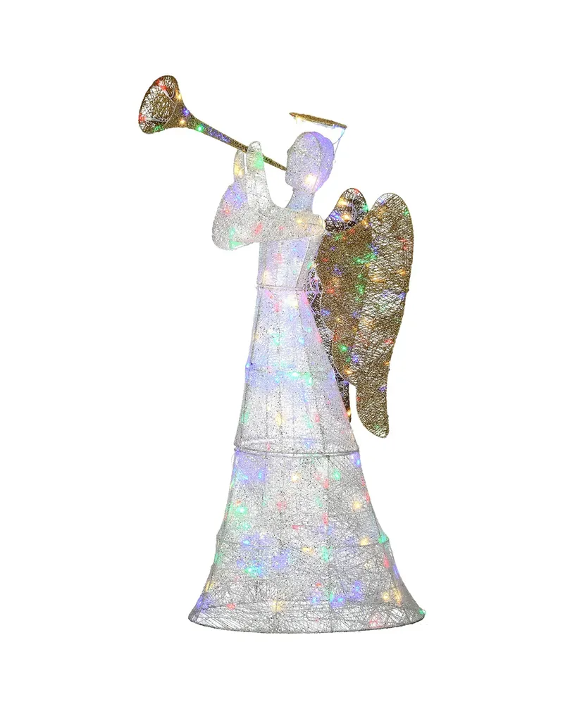 National Tree Company 60" Trumpeting White Angel with Multicolor Led Lights