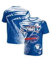 Men's Nfl X Staple Royal Buffalo Bills Team Slogan All Over Print Short Sleeve T-shirt