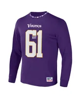 Men's Nfl X Staple Purple Minnesota Vikings Core Long Sleeve Jersey Style T-shirt