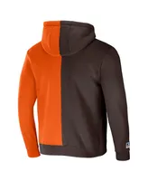 Men's Nfl X Staple Brown, Orange Cleveland Browns Split Logo Pullover Hoodie