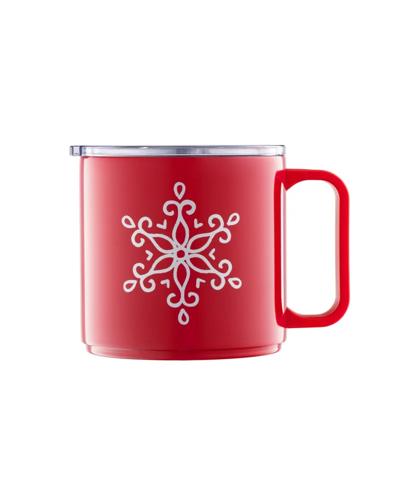 Cambridge Stackable Snowflake Insulated Coffee Mugs, Set of 2