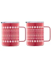 Cambridge Insulated Fair Isle Pattern Coffee Mugs, Set of 2