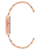 Anne Klein Women's Three-Hand Quartz Square Rose Gold-Tone Alloy Bracelet Watch, 27mm - Rose Gold