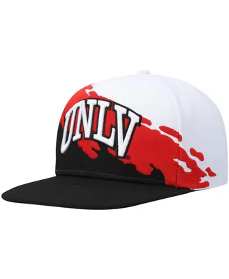 Men's Mitchell & Ness Black, White Unlv Rebels Paintbrush Snapback Hat