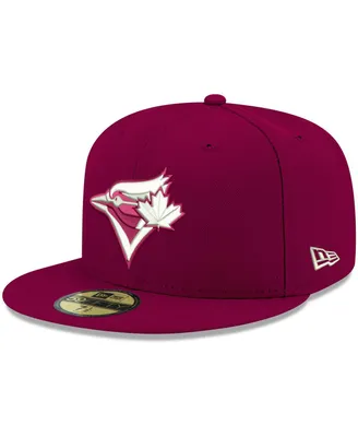 Men's New Era Cardinal Toronto Blue Jays Logo White 59FIFTY Fitted Hat