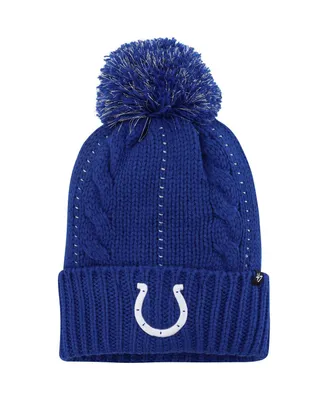 Women's '47 Royal Indianapolis Colts Bauble Cuffed Knit Hat with Pom