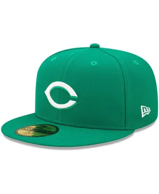 Men's New Era Kelly Green Cincinnati Reds Logo White 59FIFTY Fitted Hat