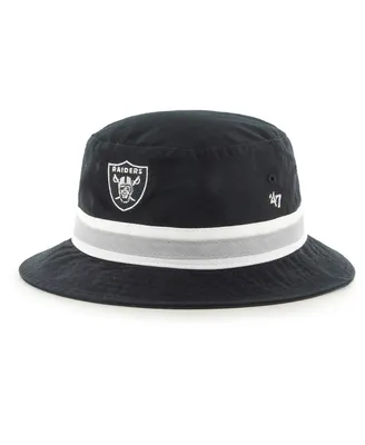 Men's '47 Brand Black Las Vegas Raiders Striped Bucket Hat