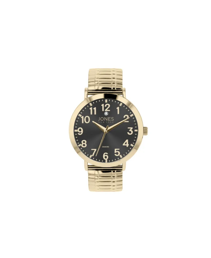 Jones New York Men's Shiny Gold-Tone Metal Bracelet Watch 42mm