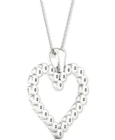 Forever Grown Diamonds Lab-Created Diamond Open Heart 18" Pendant Necklace (1/2 ct. t.w.) in Sterling Silver