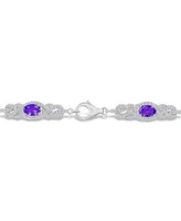 Macy's Amethyst (2 2/3 ct. t.w.) and Topaz (2 1/10 ct. t.w.) Bracelet in Sterling Silver