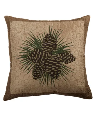 Donna Sharp Antique-Like Pine Cone Decorative Pillow, 18" x 18" - Antique