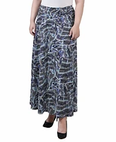 Ny Collection Plus Maxi A-Line Skirt with Front Faux Belt